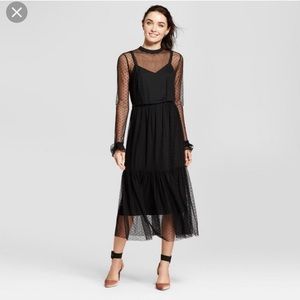 Who What Wear beautiful black lace zip up dress